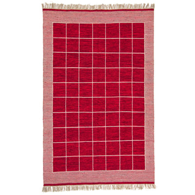Rectangle 195 cm x 310 cm Geometric Wool Hand Woven Kilim