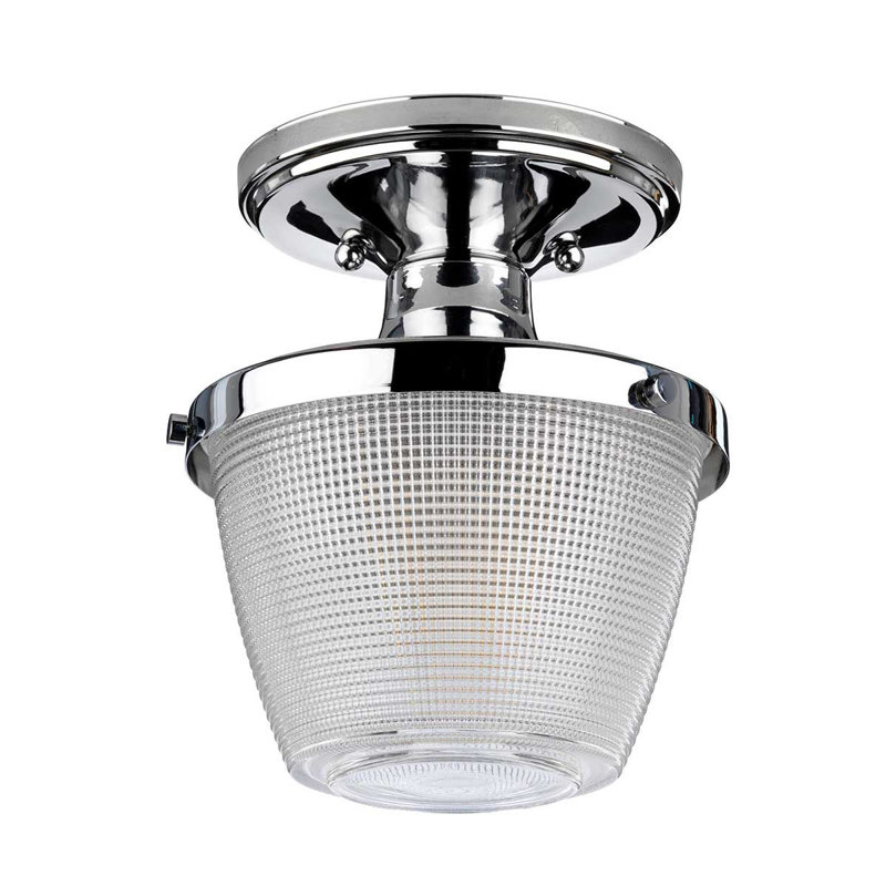 Atha Glass Semi Flush Mount, Polished Chrome