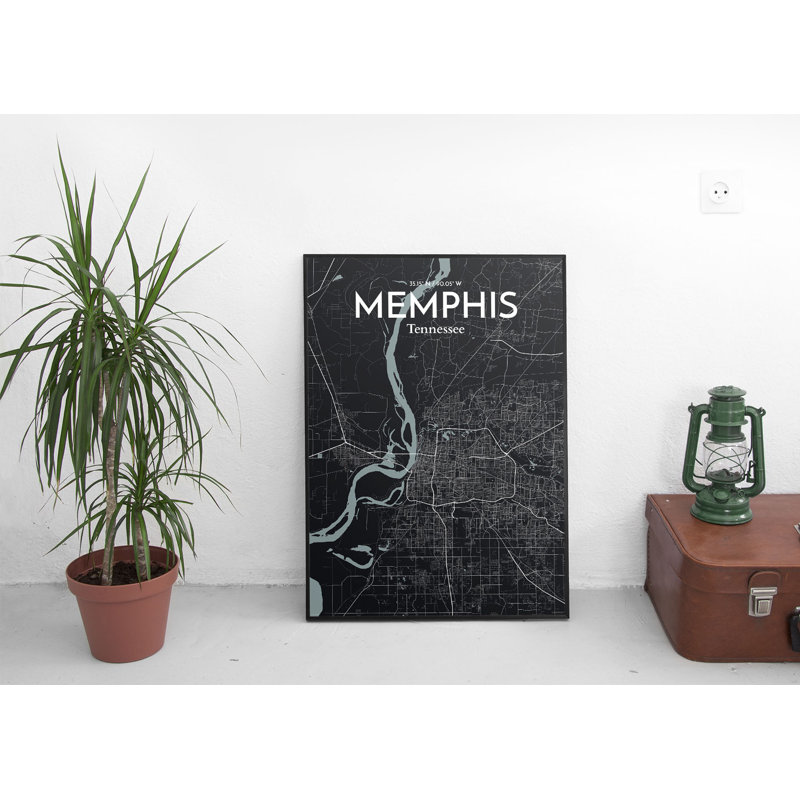 Memphis City Map - No Frame Print, 43.2cm H x 27.9cm W x 0.1cm D