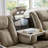 87.5''Wide Breathable Leather Square Arms Power Reclining Sofa With Reading Lights And Drop Down Table-846365355