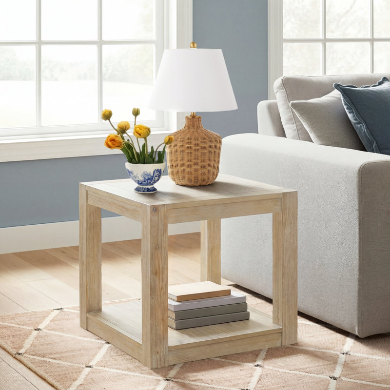 Adamson 24'' H Solid and Manufactured Wood End Table