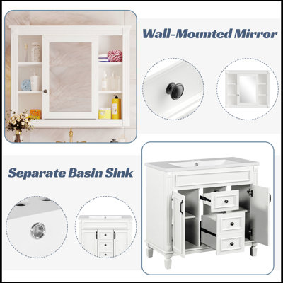 Ensemble de meuble-lavabo simple 35,9 po Nazarius