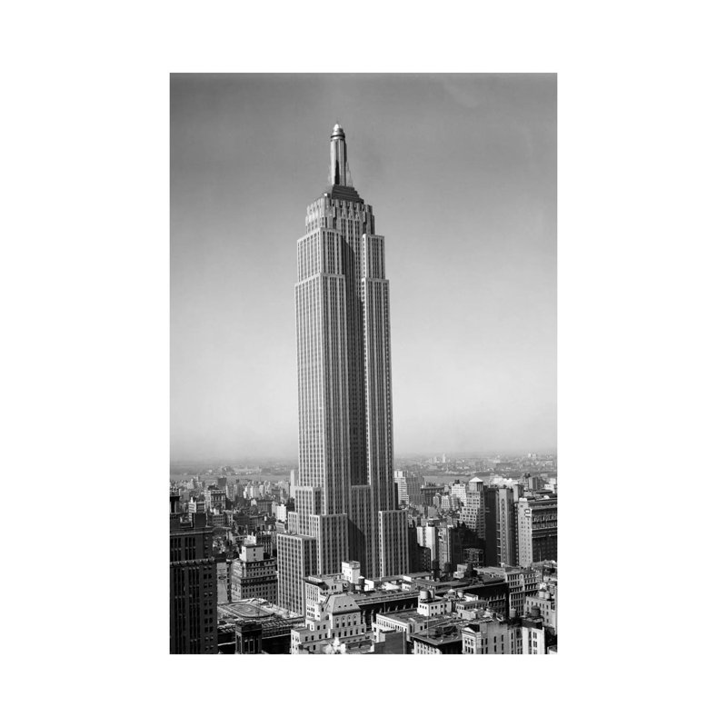 1930s New York City Empire State Building Full Length Without Antennae - Wrapped Canvas Print