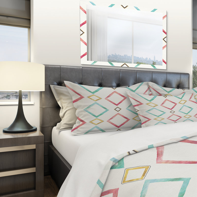 Modern & Contemporary Polyester Weave / Muslin Geometric Shapes Duvet Cover, Full/Queen Duvet Cover + 2 Shams