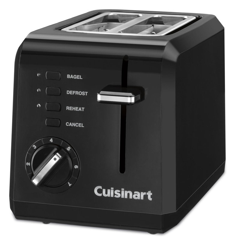 Grille-pain 2 tranches en plastique Cuisinart, Noir