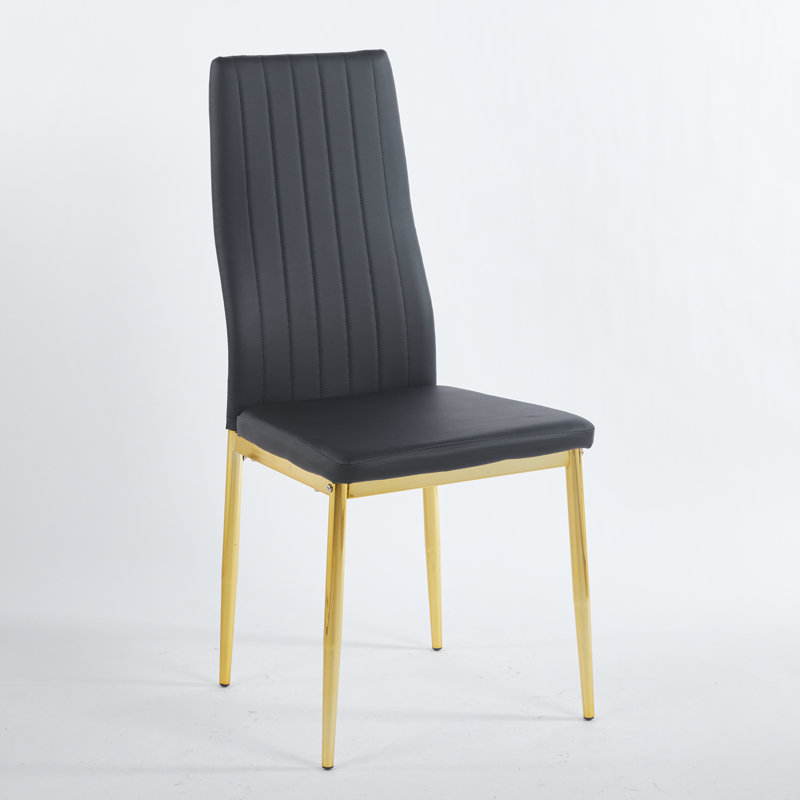 Chaises de salle à manger rembourrées à haut dossier avec pieds en métal Kalea