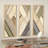 Wooden Handmade Textured Mixed Media Diagonal Geometric Brown Wall Decor Set
