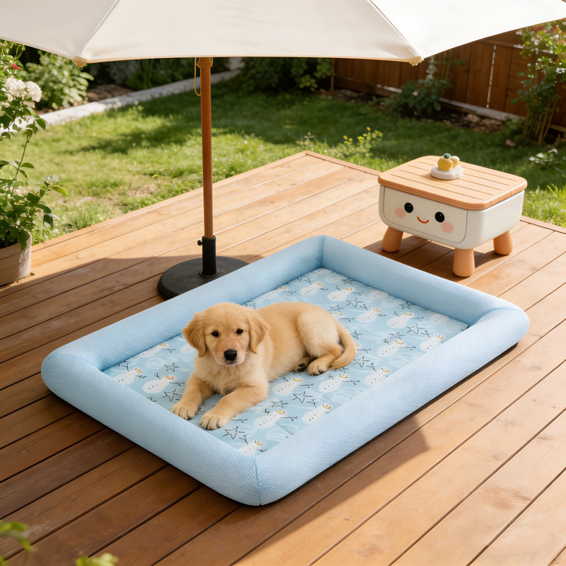 Tapis de refroidissement 19,7 x 15,8 x 3,2 po pour animaux de compagnie Summer Pet, Bleu clair