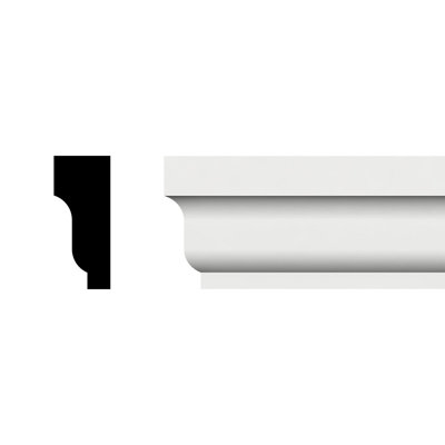 1.63'' H x 96'' W x 0.69'' D PVC S4S Moulding