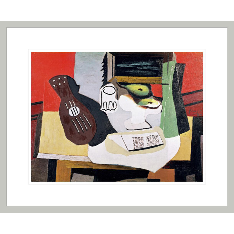 Nature morte avec une guitare par Pablo Picasso, impression giclée sur cadre, H 17,75 po x l 21,63 po