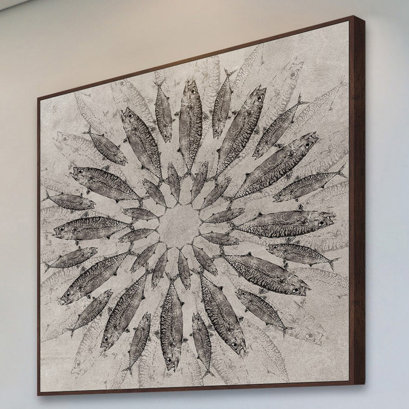 " Concentric Fish " by Marmont Hill, 18" H x 18" W x 1.5" D