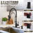 Single Handle Pull Down Sprayer Kitchen Faucet with Soap Dispenser in Matte Black-128792072