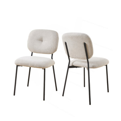 Ensemble de 2 chaises d'appoint modernes et rembourrées avec pieds en métal Modern