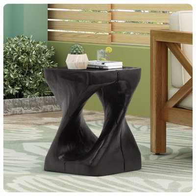 MGO Twist Shape Side Table, Wood-Like Texture