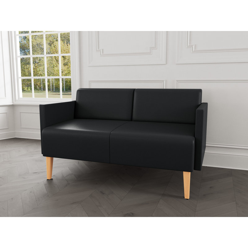 Causeuse de réception Luxe Lounge, Modena graphite, Bois naturel