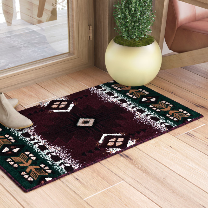 Allport Geometric Indoor Doormat, Burgundy