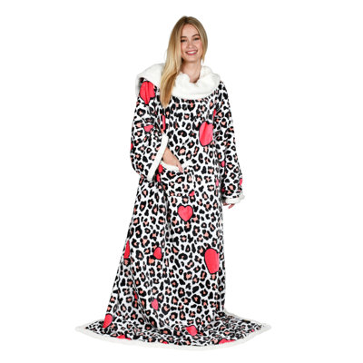 Sherpa Wearable Blanket with Sleeves Arms, Super Soft Warm Comfy Large Fleece Plush Sleeved TV Throws Wrap Robe Blanket for Adult Women and Men, Gift for Her