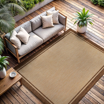 Tapis intérieur / extérieur beige / brun