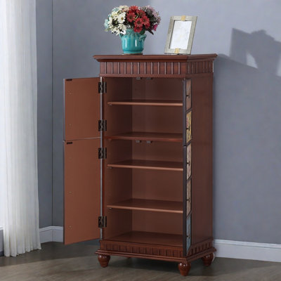 Painted Country Distressed Wooden Accent Cabinets