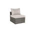 Ensemble de canapé d'extérieur 8 pièces, ensemble de conversation modulaire en forme de L en osier avec repose-pieds courbé et table en verre pour la piscine-317792739