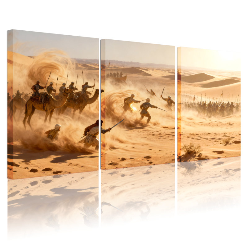 Ensemble de 3 impressions sur toile Mid-Century, H 18 po x l 36 po