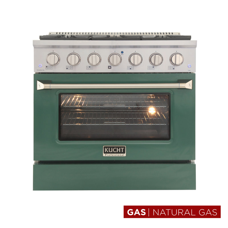 36" 5.2 Cu. Ft. Freestanding Gas, Green, Natural Gas