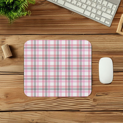 Abstract Plaid Pattern I Modern Gaming Cute Office Laptop Desk Pad Gift Mat Square Rectangle Non-Slip Mousepad