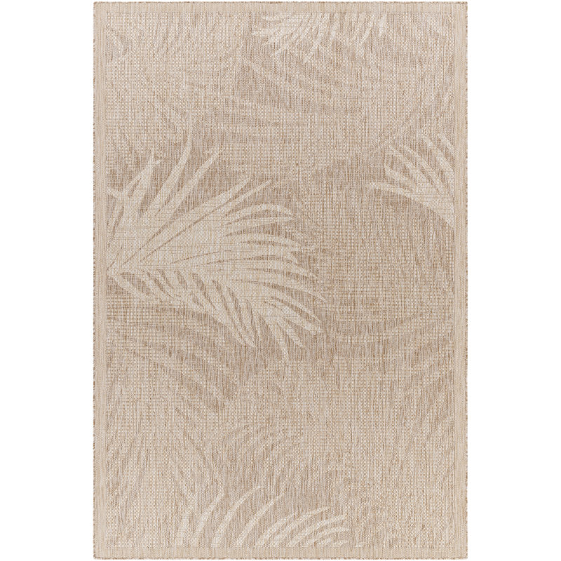 Tapis intérieur / extérieur floral tissé à la machine Haybridge, Rectangle 5 pi 3 po x 7 pi