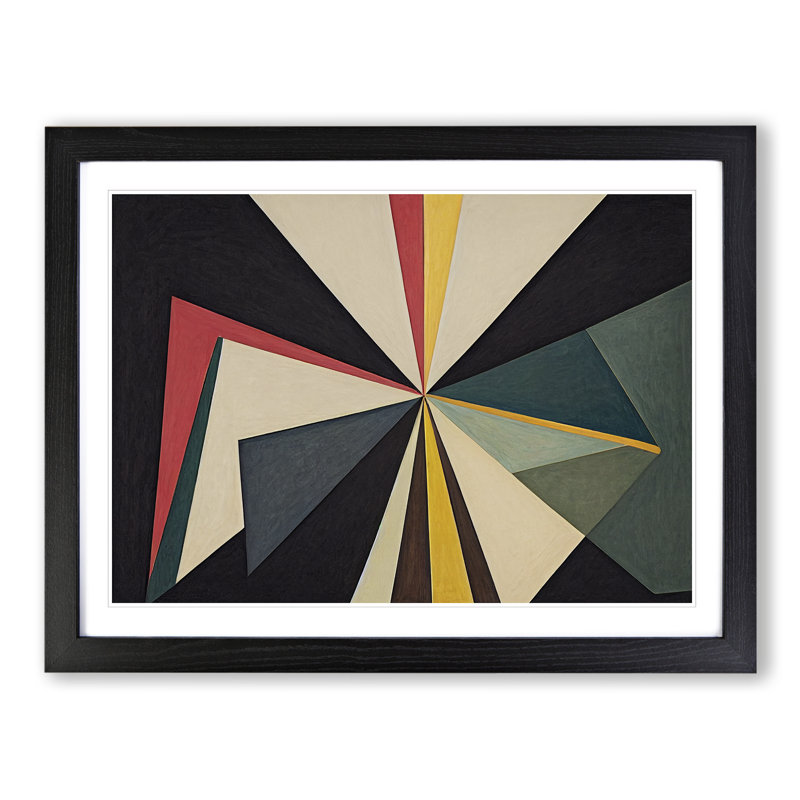 Contemporary Modern Abstract - Framed Print, Black, 46cm H x 64cm W x 2cm D