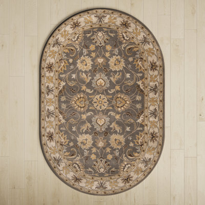 Arden Charcoal Beige Yellow Hand-Tufted Wool Rug