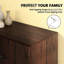 Armoire de rangement élégante - brun rustique et noir, l 50 po x P 15,75 po, H 30 po, deux armoires fermées, trois tiroirs coulissants, tablettes réglables pour un repas élégant ou fonctionnel