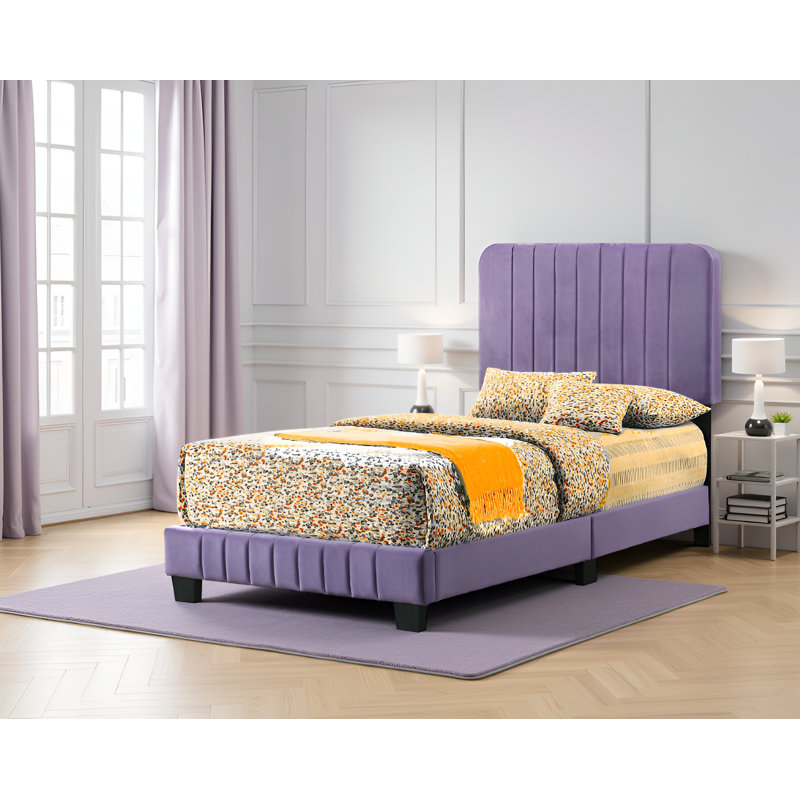 Ensemble de 2 lits simples Valletta, Lit simple, Mauve