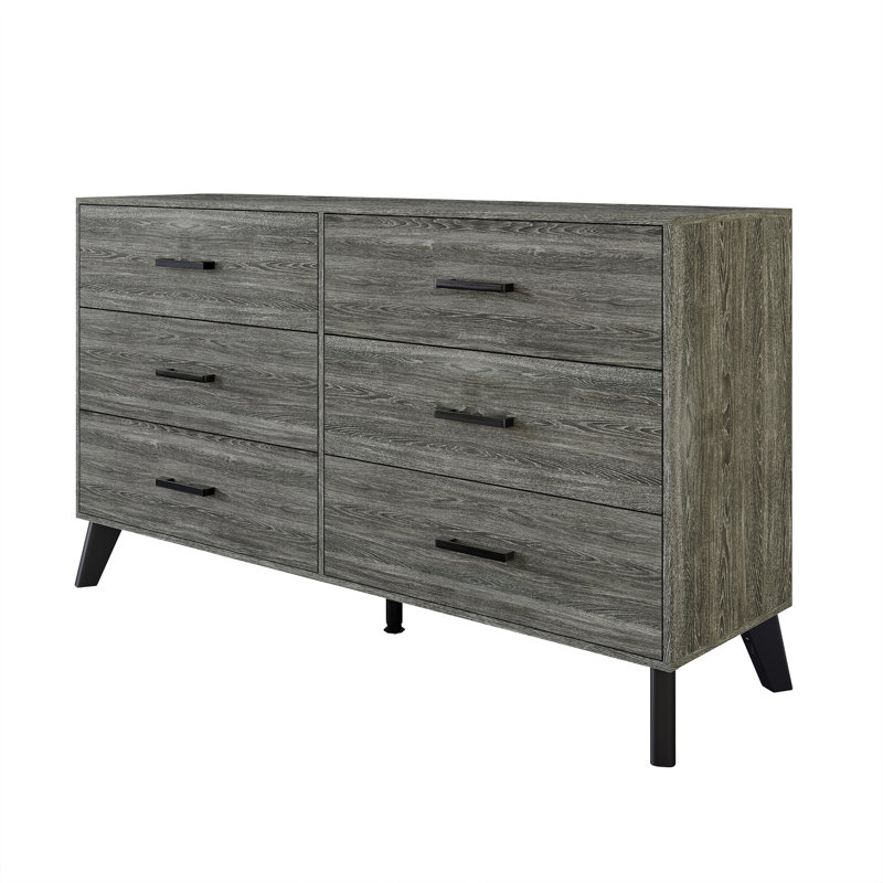 Jeweldine 52.56'' W 6 - Drawer Dresser, Dark Gray