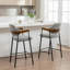 Tabouret de comptoir rembourré avec accoudoirs Devane-123161735