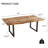 Dining Room Table Set For 4-6 – 63" Extendable Kitchen Table With 2  Benches,Mid-Century Dining Table Set With Bench  For 4-6 Personall(Antique Wood)-1450382615