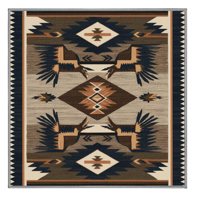 Washable Roadrunner Southwestern Area Rug