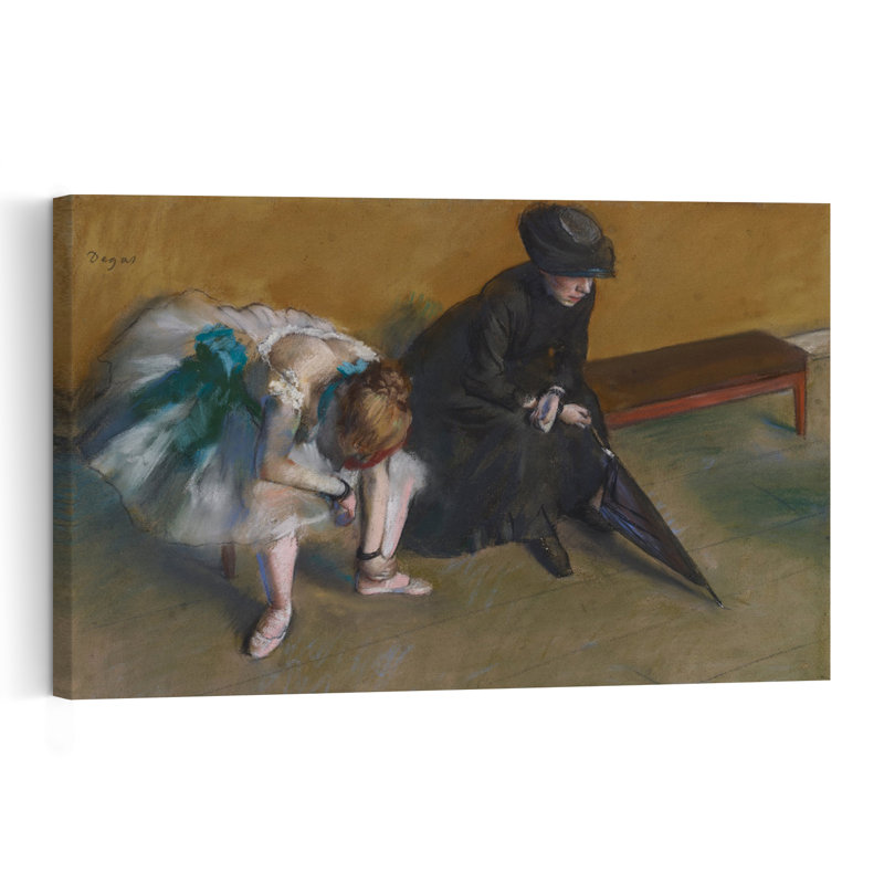 En attente, vers 1882, estampe d'art mural abstrait et contemporain impressionniste, H 40 po x l 60 po