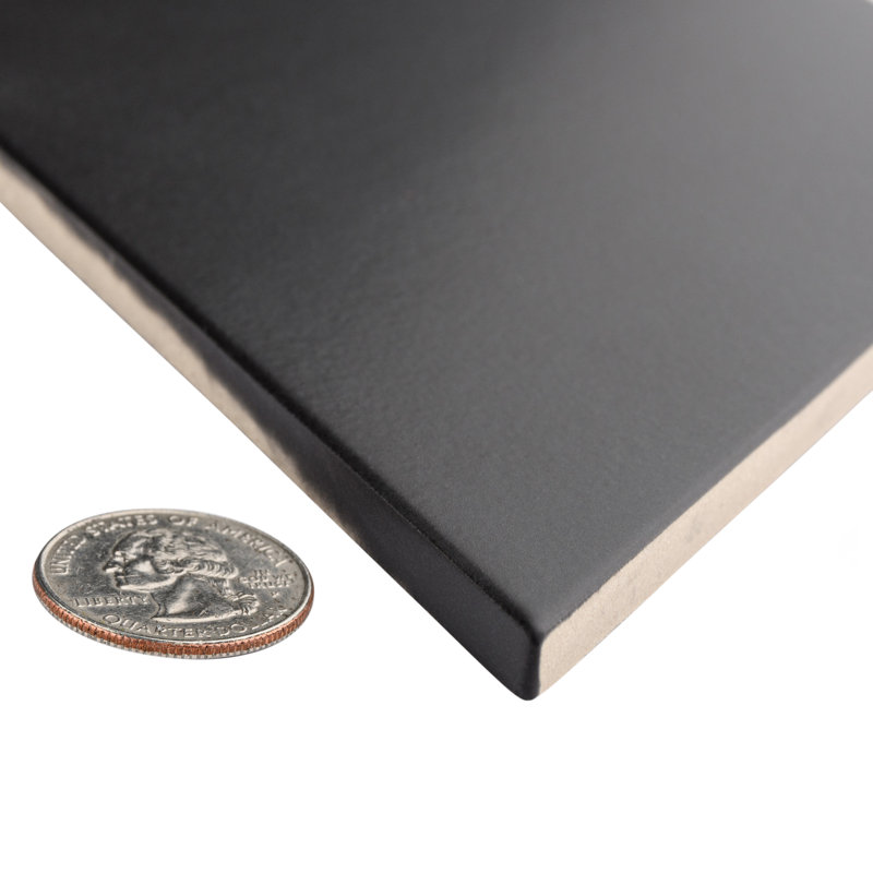 Rhombus Smooth 6" x 10" Porcelain Tile, Noir