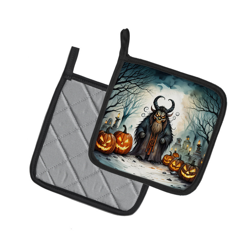 Paire de porte-casseroles Krampus The Christmas Demon Spooky Halloween