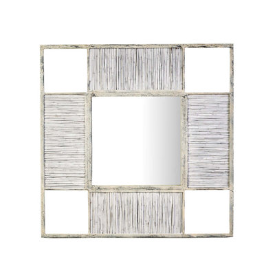 Marsh Reed Square Metal Wall Mirror