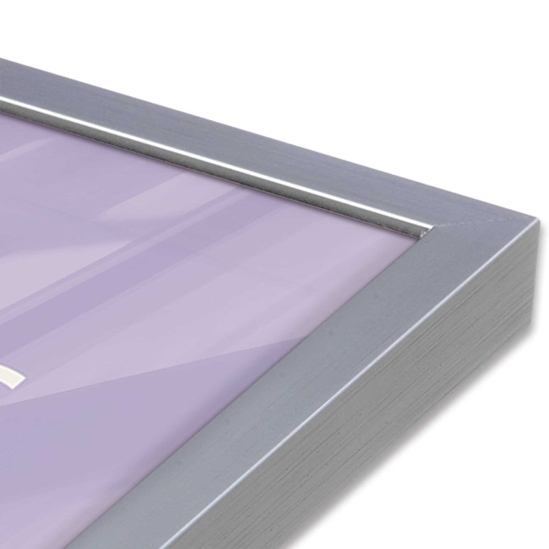 Mauve Bauhaus Flow II, Reproduction encadrée sans passe-partout, Chrome poli, H 25,25 po x l 19,25 po