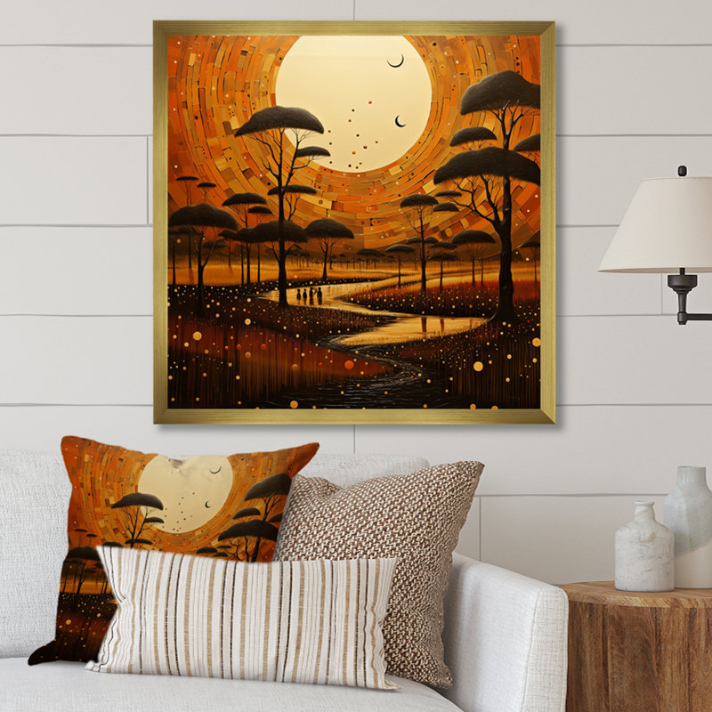 «African Savannah Serenade» sur toile, H 30 po x l 30 po x P 1 po, Cadre doré à une seule photo