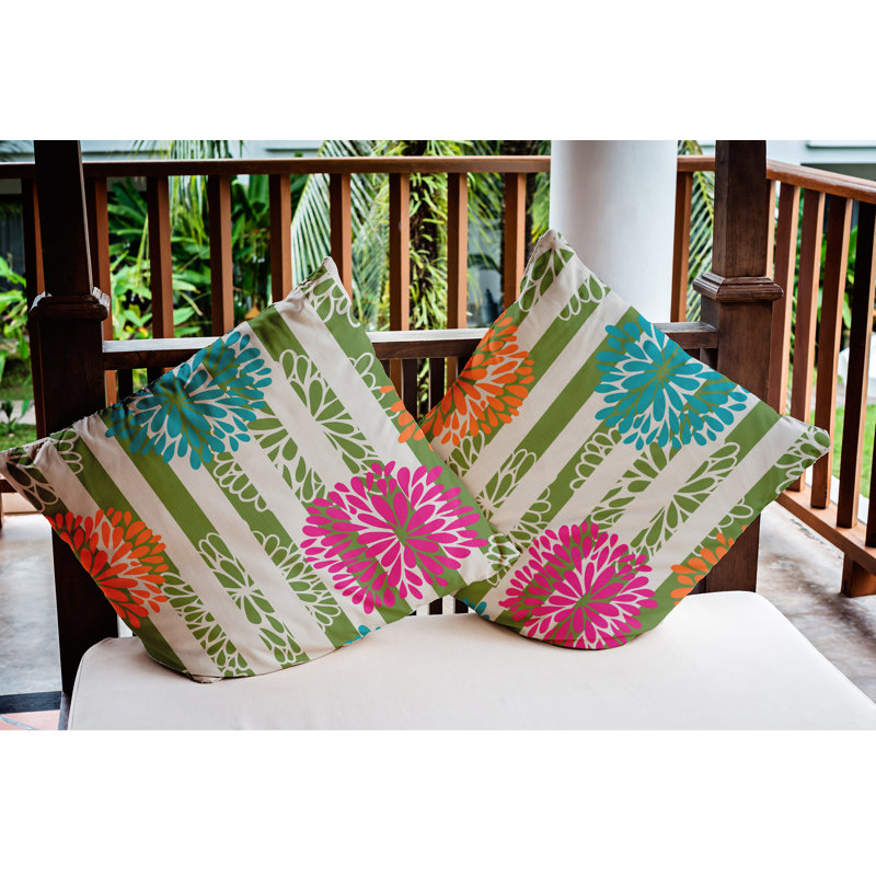 Coussin décoratif d'intérieur/d'extérieur, 20 po x 20 po, Vert
