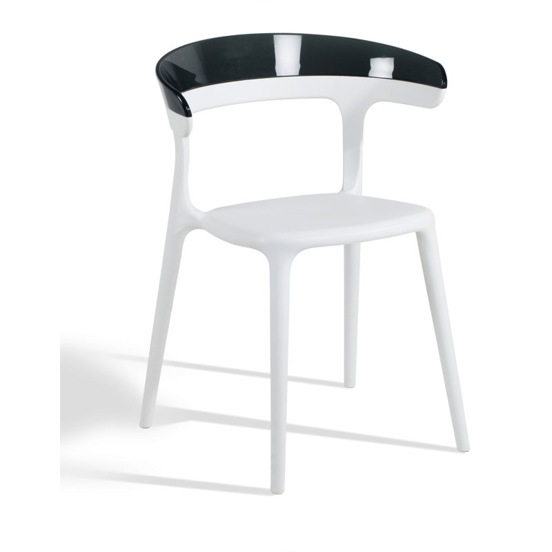 Chaise de terrasse empilable Mia, Blanc / fumée