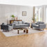 Mid-Century Modern 3-Piece Living Room Sofa Set, Includes 3-Seater Couch, Loveseat & Armchair, Tapered Wood Legs