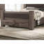 Mobilier de chambre à coucher de style moderne avec lit de grand lit et tête de lit tapissier à finition brune-80556984