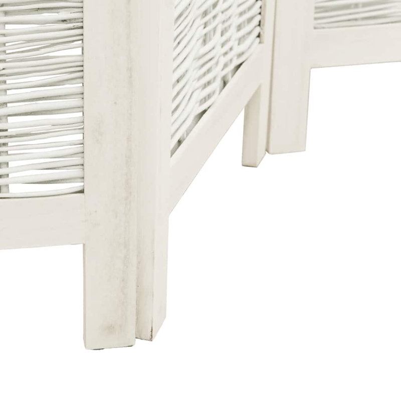 Akims 145cm W Solid Wood Accent Room Divider, White, 220cm H x 145cm W