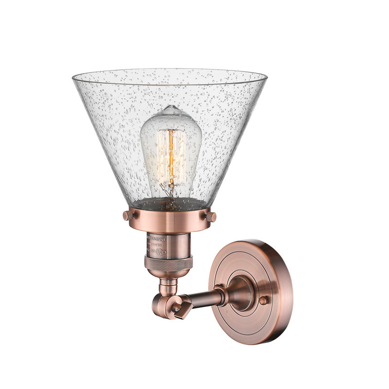 Agustine Flush Mount, Antique Copper, 13.5" H x 7.75" W x 7.75" D