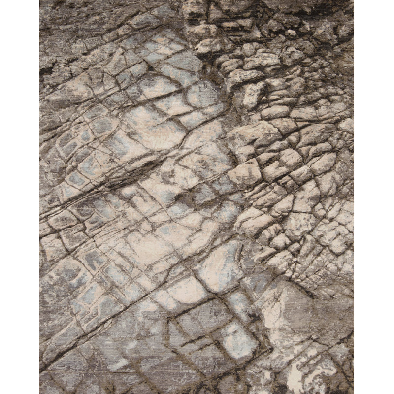 Artist Vision Hand Knotted Area Rug in Gray/Brown, Sample 2' x 3'