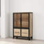 Élégante armoire de rangement avec 4 portes en fer, une tablette réglable et un cadre en métal robuste pour une utilisation polyvalente à la maison
